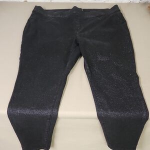 Lane Bryant Black High Rise Pull On Sparkly Jeans